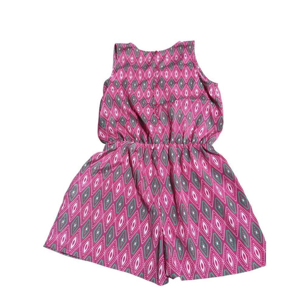 Collective concepts pink geometry design girls romper S, M,XL